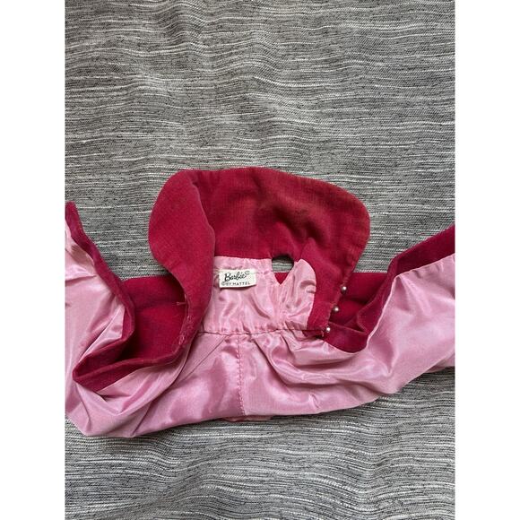 1963~BARBIE "SOPHISTICATED LADY"#993~PINK SILK GOWN+ ROSE VELVET COAT TLC - Picture 13 of 16